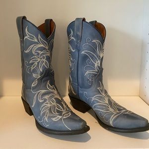 Dan Post women’s Nora blue leather western boots